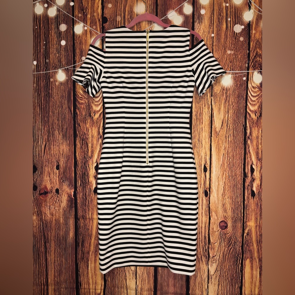 Calvin Klein Black and White Striped Mini Dress - Picture 2 of 4
